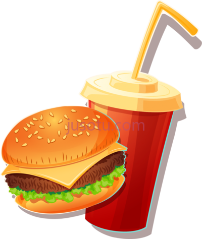 汉堡饮料,fast food banner dibujo comida chatarra PNG