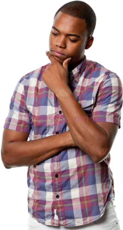 会思考年轻人,man thinking young people PNG