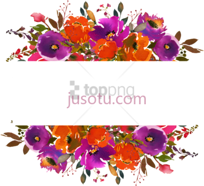 水彩花,watercolor orange flower PNG