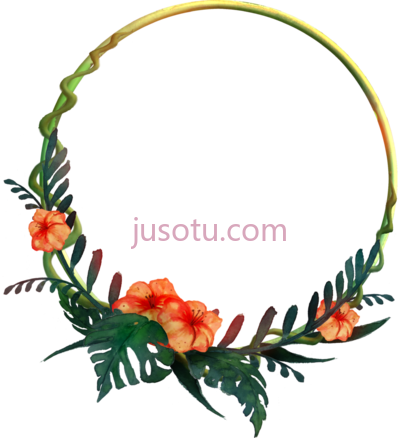 花环,round tropical tigers flower PNG