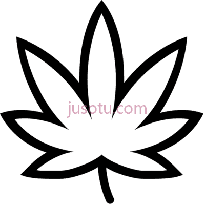 大麻叶,pot leaf outline cannabis PNG