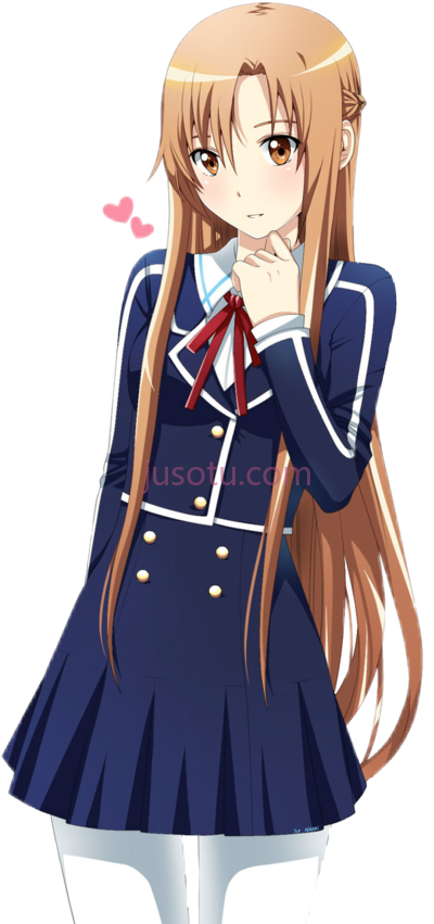 女孩,anime asuna yuuki sao school uniform PNG