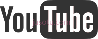 优兔黑白图标,youtube black white icon PNG