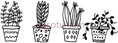 植物盆栽仙人掌,plants pot cacti doodles PNG