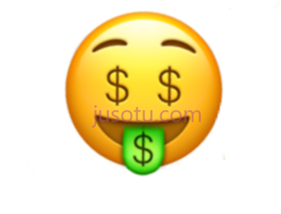 金钱脸,money face eyes iphone random tongue PNG