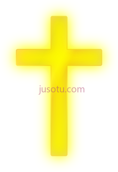 金十字架发光,golden glowing cross PNG