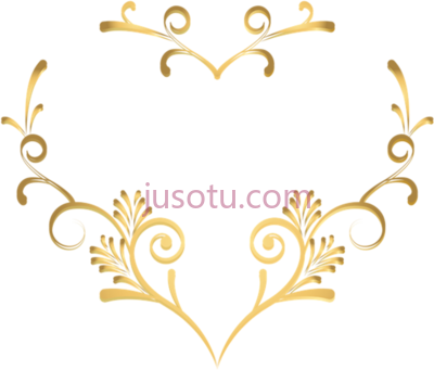 装饰金饰框,decorative heart golden decoration frame PNG