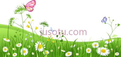 绿草花,green flower PNG