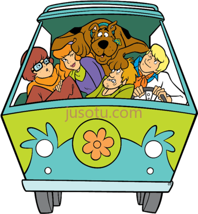 万圣节史酷比狗,scooby doo halloween gang in mystery machine PNG